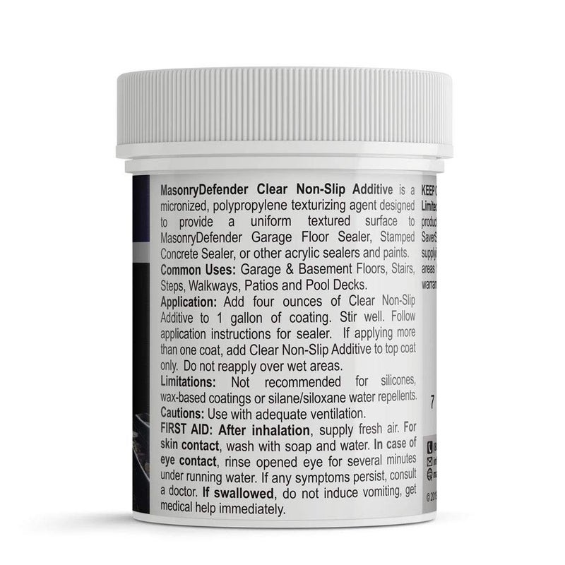 MasonryDefender Paint Additive Fine Grit 300595 - Non Slip, Clear, Floor Grip for Acrylic Sealers - 4 oz. - Image 2